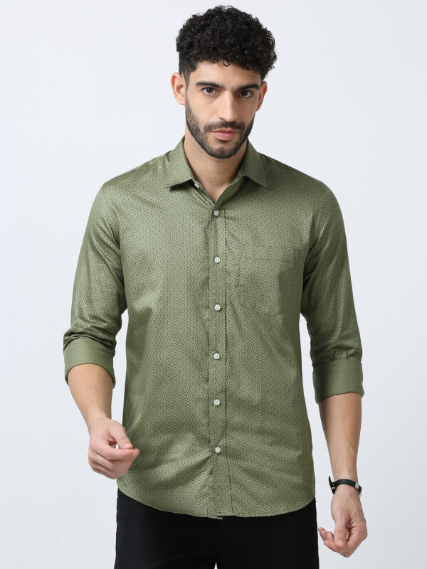 Cotton Shirt with Stain Print For Men - Subtle Design