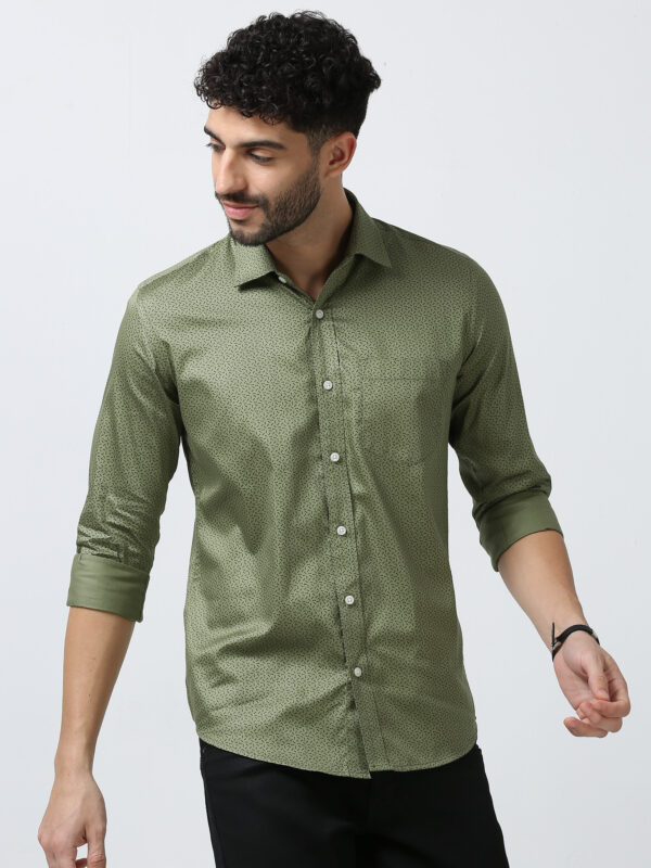 Cotton Shirt with Stain Print For Men - Subtle Design - Image 4