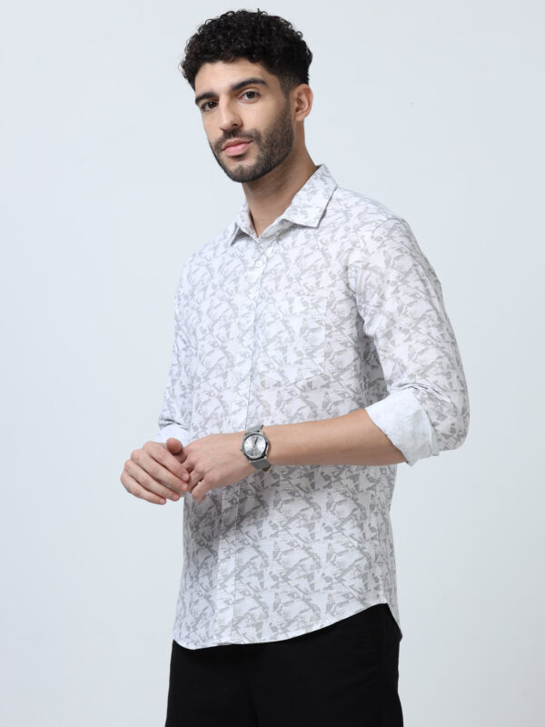 Linen Shirt with Print For Men - Comfortable & Trendy - Image 2